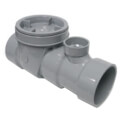 Product Image of 4" PVC Grey Flow Control, 75 GPM with Cleanout and 1-1/2" Air Intake