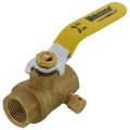 Product Image of 1/2" Threaded Full Port Forged Brass Ball Valve w/ Bleeder (Lead Free)