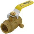 Product Image of 3/4" Threaded Full Port Forged Brass Ball Valve w/ Bleeder (Lead Free)