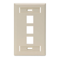 Product Image of Single-Gang Quickport, Wallplate w/ ID Windows, 3-port (Ivory)
