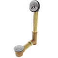 Product Image of Chrome Pop-up Fit-all Drain for Standard Tub w/ 1-1/2" Brass Tubing & Plated Zinc Nuts (20 Gauge)