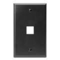 Product Image of Single-Gang QuickPort Wallplate, 1-Port (Black)