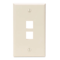 Product Image of Single-Gang QuickPort Wallplate, 2-Port (Light Almond)