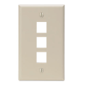 Product Image of Single-Gang QuickPort Wallplate, 3-Port (Ivory)