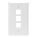 Product Image of Single-Gang QuickPort Wallplate, 3-Port (White)
