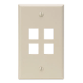 Product Image of Single-Gang QuickPort Wallplate, 4-Port (Ivory)