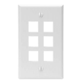 Product Image of Single-Gang QuickPort Wallplate, 6-Port (White)