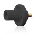 Product Image of 15 Series Cam-Type Male Panel Mount Receptacle, 0.5" Threaded Stud Termination, 90-Degree, #8, #2 AWG, 150A Max, Type 3R When Mated (Black)