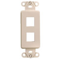 Product Image of 2-Port Electrical QuickPort Decora Wall Insert for Wall Plate (Ivory)