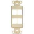 Product Image of 4-Port Electrical QuickPort Decora Wall Insert for Wall Plate (Ivory)