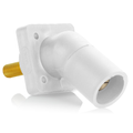Product Image of 16 Series Panel Mount Receptacle, Male, 400A Max, 600V 45 Degree Angle, 1.125"L Threaded Stud Termination, #2-4/0 Cable Range (White)