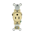 Product Image of Single Receptacle Outlet,  Smooth Face, 15A, 125V Side Wire,NEMA 5-15R, 2-Pole, 3-Wire, Self-Grounding (Ivory)