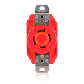 Product Image of 20A, 125/250V NEMA L14-20R, 3P, 4W, Flush Mtg Locking Receptacle, Grounding (Red)