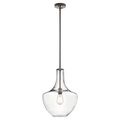 Product Image of Everly 19.75" 1 Light Bell Pendant Clear Glass (Olde Bronze)