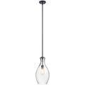 Product Image of Everly 17.75" 1 Light Hour Glass Pendant Clear Glass (Black)