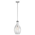 Product Image of Everly 17.75" 1 Light Hour Glass Pendant Clear Glass (Chrome)