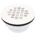 Product Image of 2" 101 PNC PVC No-Calk Shower Drain with Plastic Strainer