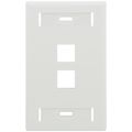 Product Image of Single-Gang QuickPort Wallplate w/ ID Windows, 2-Port (White)