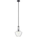 Product Image of Everly 15.25" 1 Light Bell Pendant Clear Glass (Black)