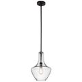 Product Image of Everly 15.25" 1 Light Bell Pendant Clear Seeded Glass (Olde Bronze)