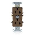 Product Image of Duplex Receptacle Outlet,  Smooth Face, 20A, 125V Side Wire,NEMA 5-20R, 2-Pole, 3-Wire, Self-Grounding (Brown)
