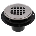 Product Image of 2" or 3" ABS Shower Drain with Round Snap-In Stainless Steel Strainer & Tile Ring