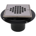 Product Image of 2" or 3" PVC Square Low Profile Drain Stainless Steel Screw-In Strainer with Ring and Plug
