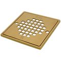 Product Image of 1130 Series Square Shower Drain with Stainless Steel Strainer w/ Ring (Brushed Gold)
