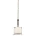 Product Image of Lacey 10.25" 1 Light Mini Pendant w/ Satin Etched Cased Opal Inner Diffusers and White Translucent Organza Outer Shade (Antique Pewter)