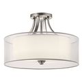 Product Image of Lacey 20" 4 Light Semi Flush w/ Satin Etched Cased Opal Inner Diffusers and White Translucent Organza Outer Shade (Antique Pewter)