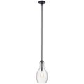 Product Image of Everly 13.75" 1 Light Hour Glass Pendant Clear (Black)