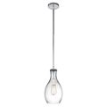 Product Image of Everly 13.75" 1 Light Hour Glass Pendant Clear Glass (Chrome)