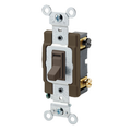 Product Image of 20A, 120/277V Toggle Framed Double-pole AC Quiet Switch, Commercial Spec Grade, Grounding, Side Wired(Brown)