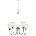 Product Image of Jolie 18.5" 5 Light Chandelier w/ Satin Etched Glass (Brushed Nickel)