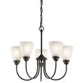 Product Image of Jolie 18.5" 5 Light Chandelier w/ Satin Etched Glass (Olde Bronze)