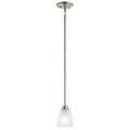 Product Image of Jolie 12.5" 1 Light Mini Pendant w/ Satin Etched Glass (Brushed Nickel)