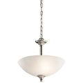 Product Image of Jolie 15" 2 Light Convertible Inverted Pendant and Semi Flush w/ Satin Etched Glass (Brushed Nickel)