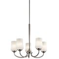 Product Image of Aubrey 23" 5 Light Chandelier w/ Satin Etched Cased Opal (Brushed Nickel)