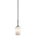 Product Image of Aubrey 12.75" 1 Light Mini Pendant w/ Satin Etched Cased Opal (Brushed Nickel)
