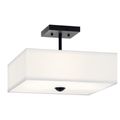 Product Image of Shailene 14" 3 Light Square Semi Flush w/ Satin Etched White Diffuser and White Microfiber Shade (Brushed Nickel)