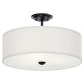 Product Image of Shailene 18" 3 Light Round Semi Flush w/ Satin Etched White Diffuser and White Microfiber Shade (Brushed Nickel)