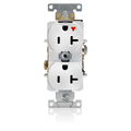 Product Image of Isolated Ground Duplex Receptacle Outlet,  Smooth Face, 20A, 125V Back or Side Wire, NEMA 5-20R, 2-Pole, 3-Wire, Self-Grounding (White)