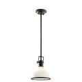 Product Image of Hatteras Bay 10.25" 1 Light mini pendant w/ Satin Etched White w/ Clear Fresnel Lens (Olde Bronze)