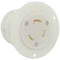 Product Image of 30A, 125/250V NEMA Non-NEMA, 3P, 3W, Flanged Outlet Locking Receptacle, Non-Grounding (White)