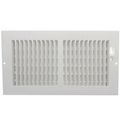 Product Image of 12" x 6" (Wall Opening Size) White Two-Way Steel Sidewall/Ceiling Register (682 Series)