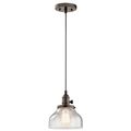 Product Image of Avery 8.5" 1 Light Bell Mini Pendant w/ Clear Seeded Glass (Olde Bronze)