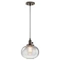 Product Image of Avery 9.75" 1 Light Mini Pendant w/ Clear Seeded Glass (Olde Bronze)