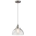 Product Image of Avery 9.25" 1 Light Mini Pendant w/ Clear Seeded Glass (Brushed Nickel)