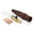Product Image of 16 Series Taper Nose Cam-Type Male Plug, Contact & Insulator, Detachable, 2/0, 4/0 AWG, 400A Max, Type 3R When Mated (Brown)