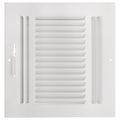 Product Image of 8" x 8" (Wall Opening Size) White Three-Way Sidewall/Ceiling Register (683 Series)